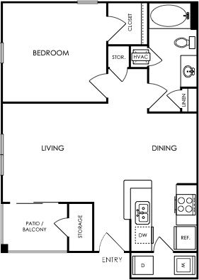 a floor plan for a two bedroom apartment at The Landon
